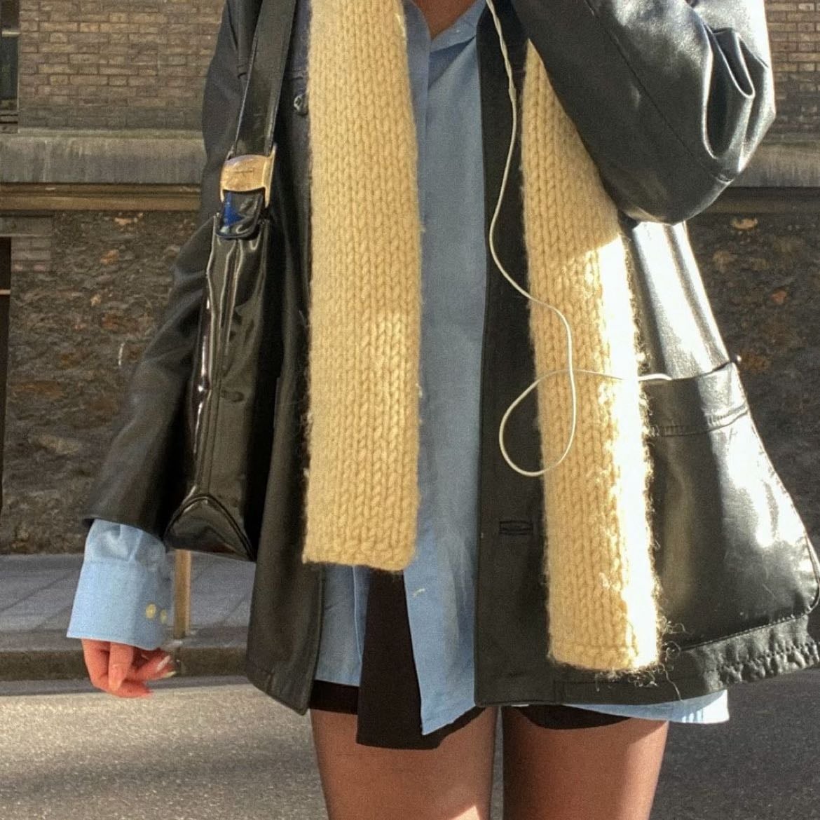 Blue shirt fit - Blue shirt,mini skirt,biker
