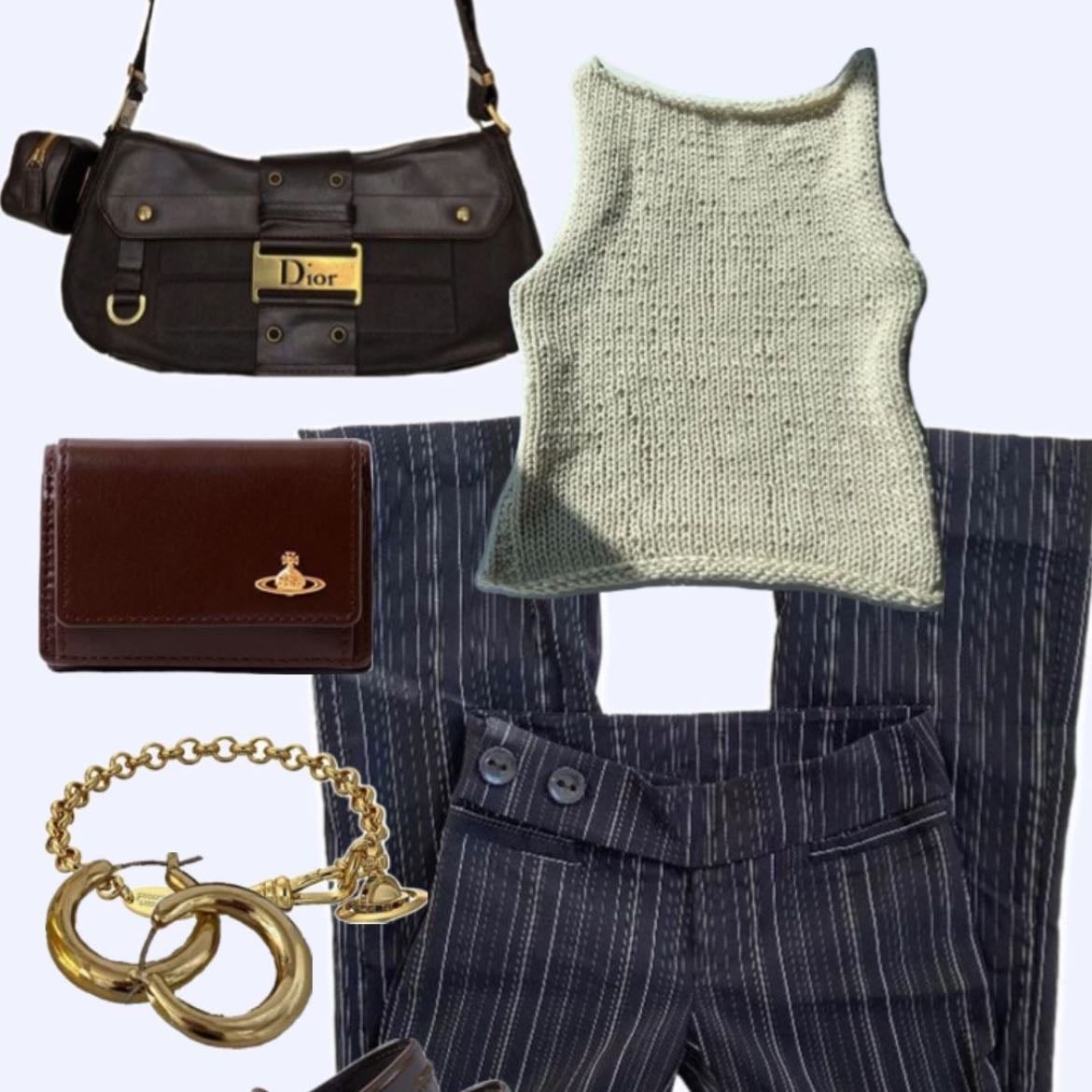 Green top π· - stripped pants, boots