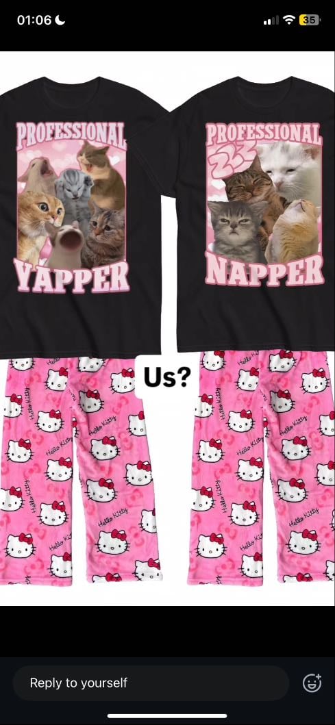 matching outfits - maya:yapper π
lucas:napper π