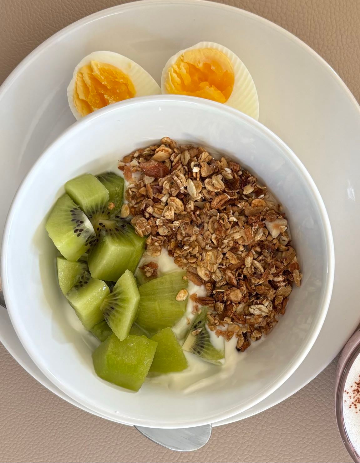 Yogourt bowl + eggs