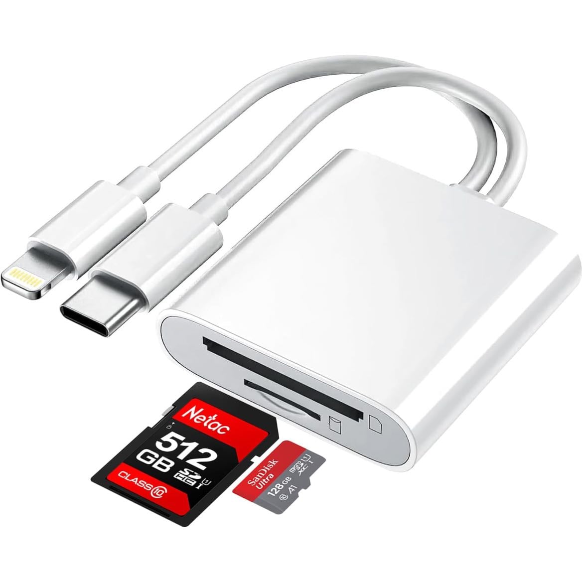 UIOERGF Lector de Tarjetas SD de Doble línea 2 en 1,Lector de Tarjetas SD USB C,Lector de Tarjetas SD Compatible con iPhone/iPad,Lector de Cámara de Tarjetas SD,Compatible con iPad Pro MacBook Pro - WULAR