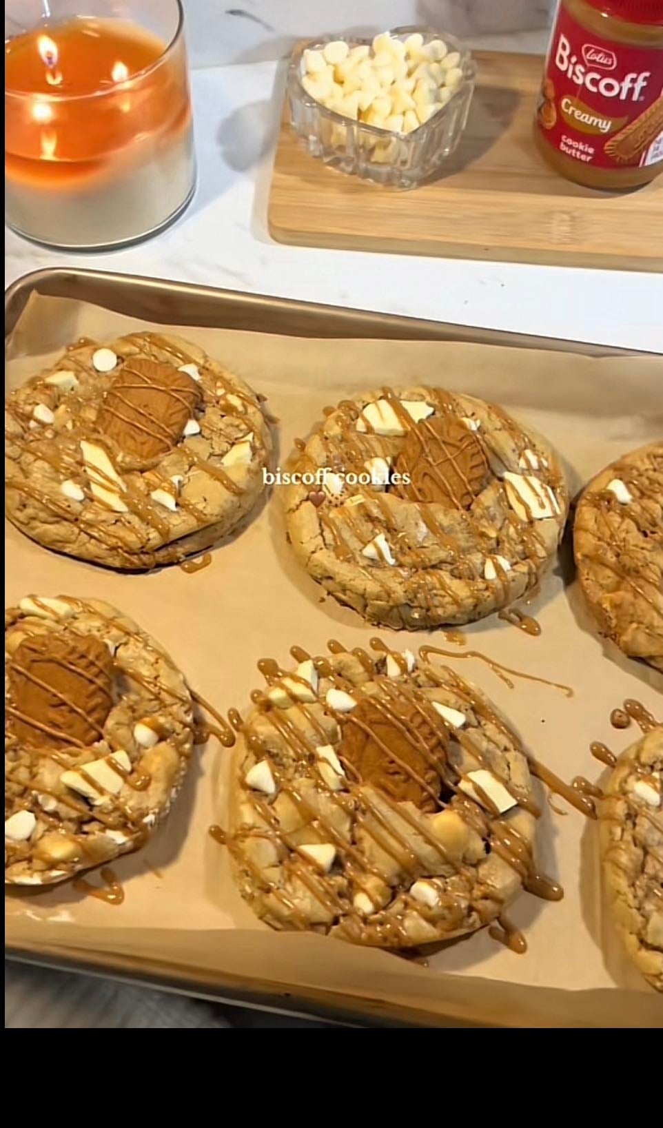 white chocolate biscoff cookies - @sugarspiceddreams
