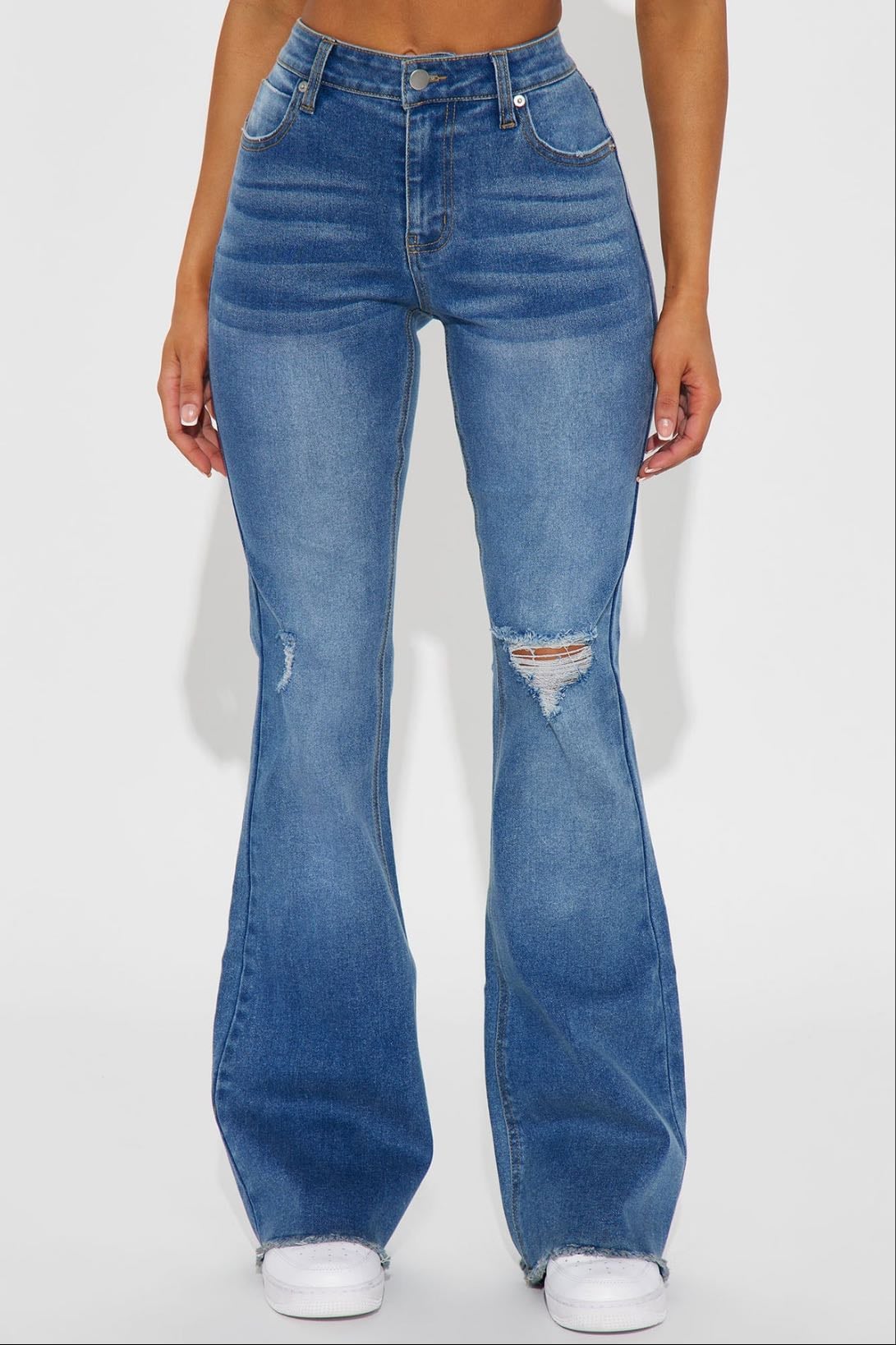 seven heavens stretch flare jeans - medium wash