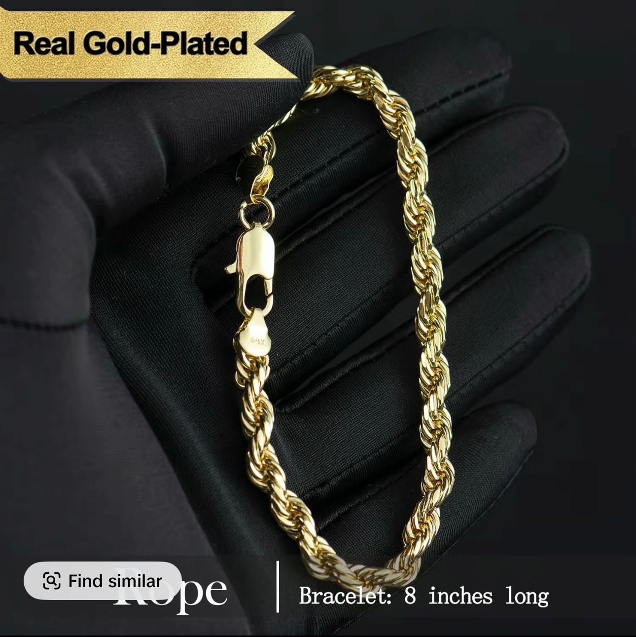 hokylegend 14k gold rope 8’’ 8mm - $28.90