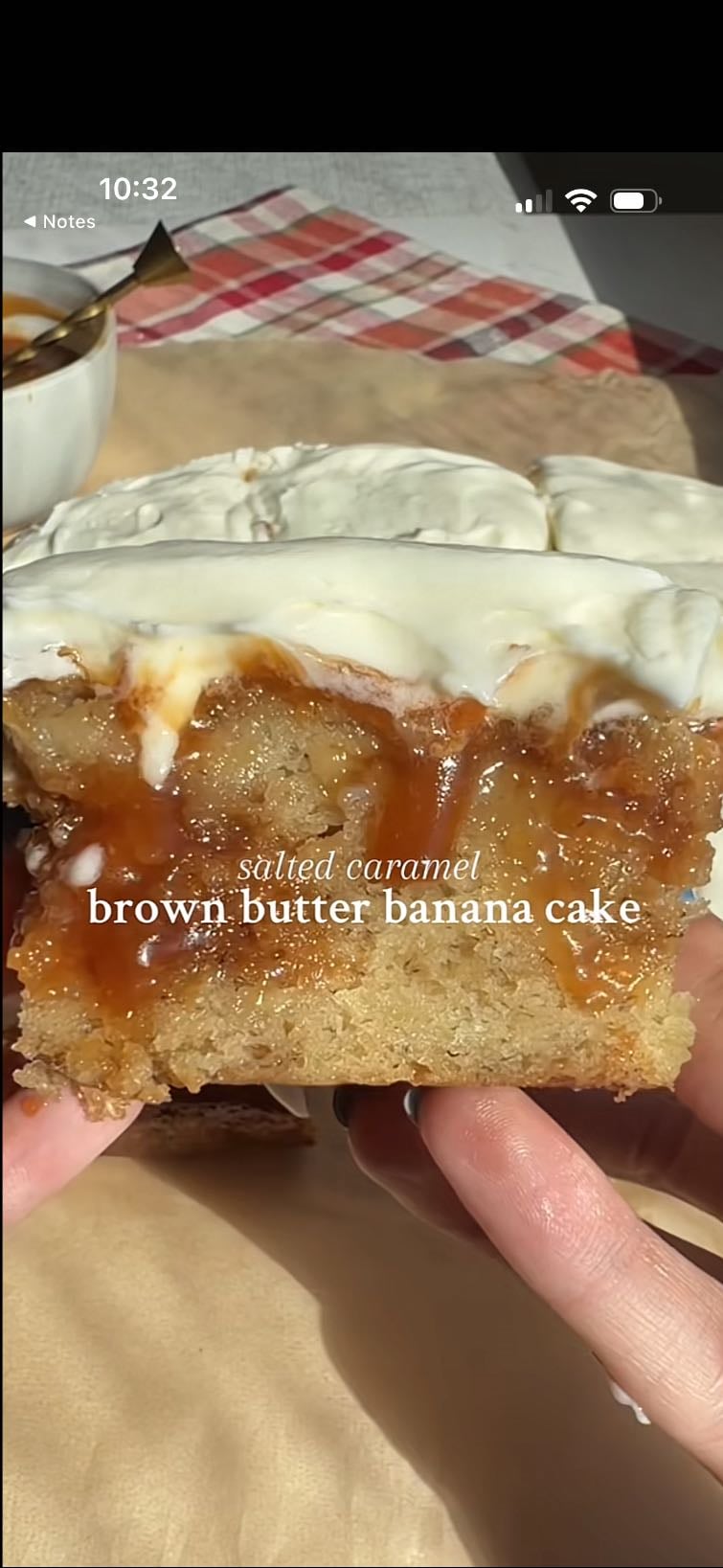 salted caramel brown butter banana cake - @mersgoodeats