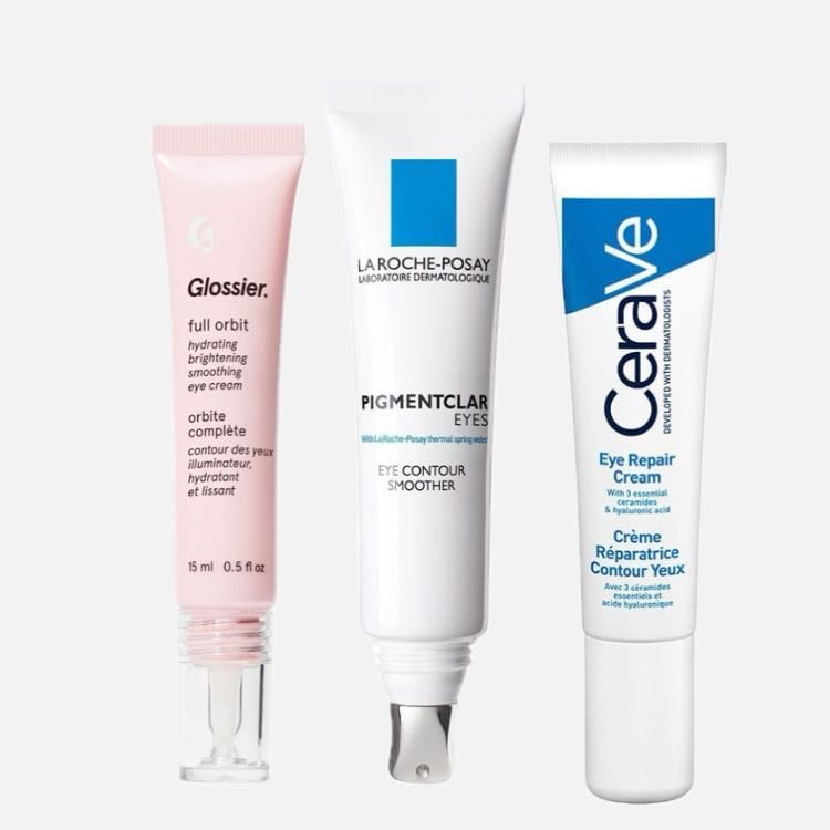 eye cream - eye cream- glossier/cera ve/la roche possay
