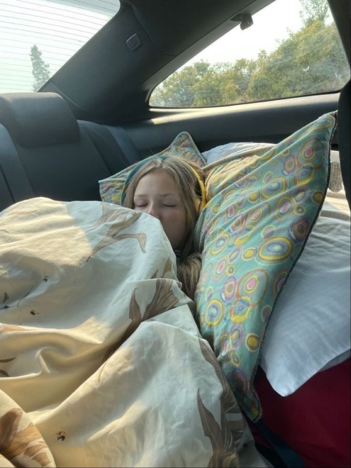 being carried from the car