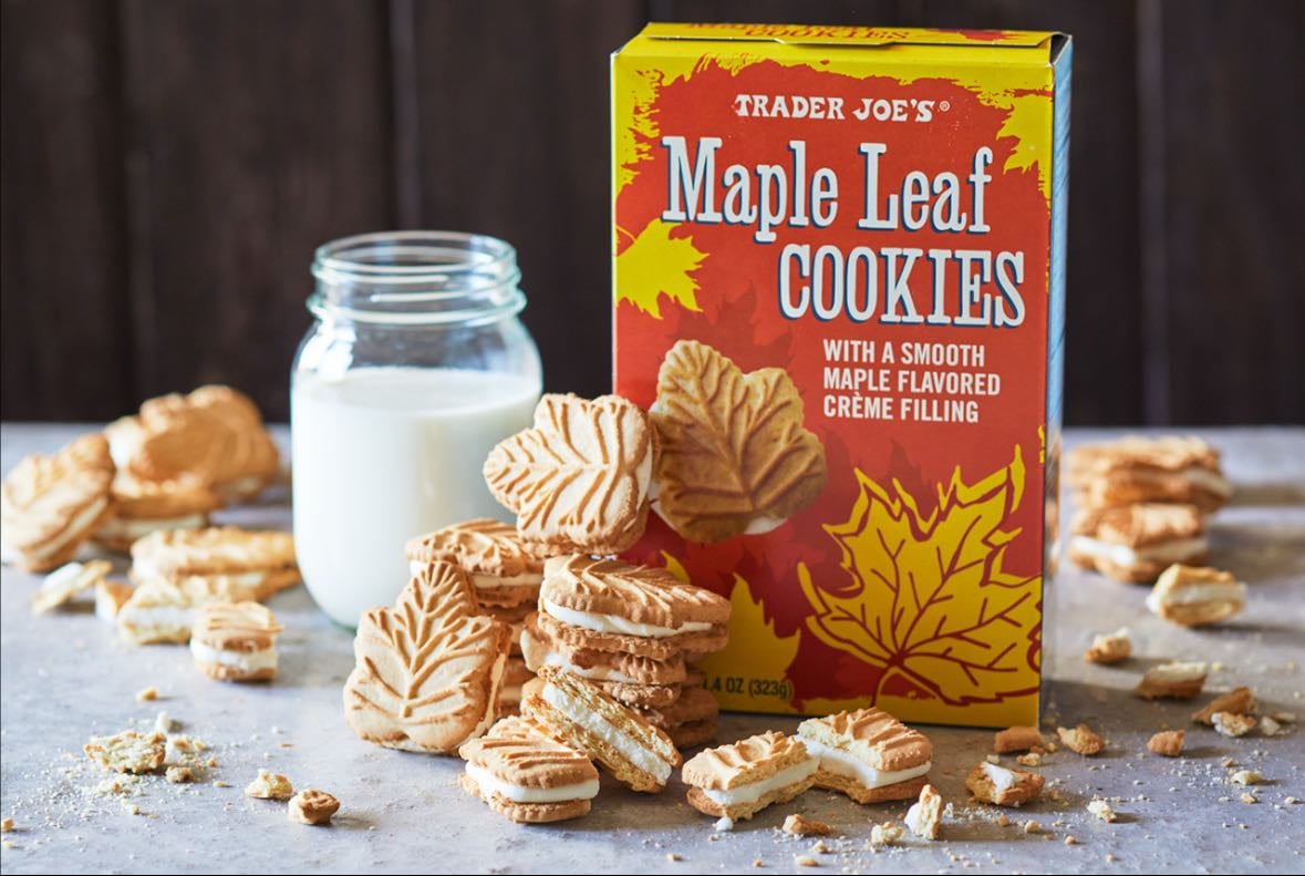 trader joeโs maple leaf cookies