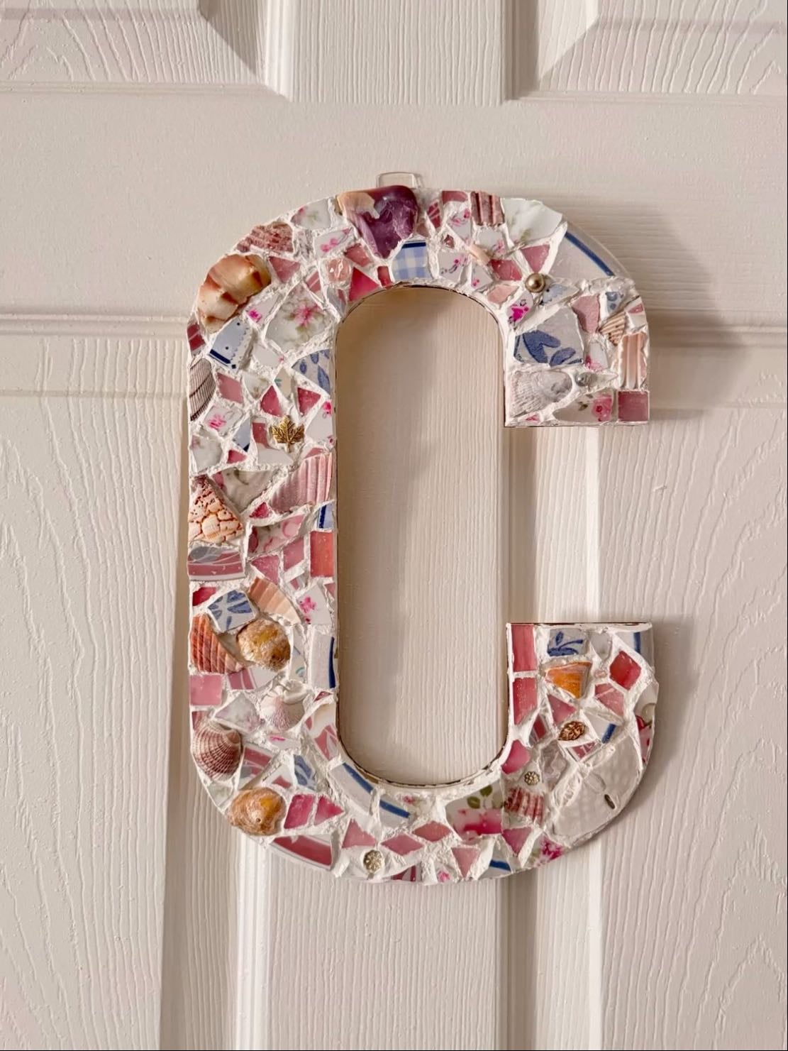 mosaic letter - shell and tile