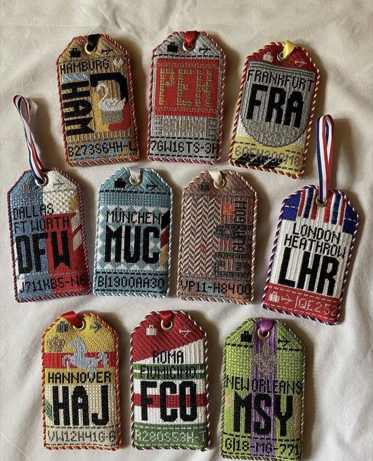 needlepoint - boarding passes - Pinterest