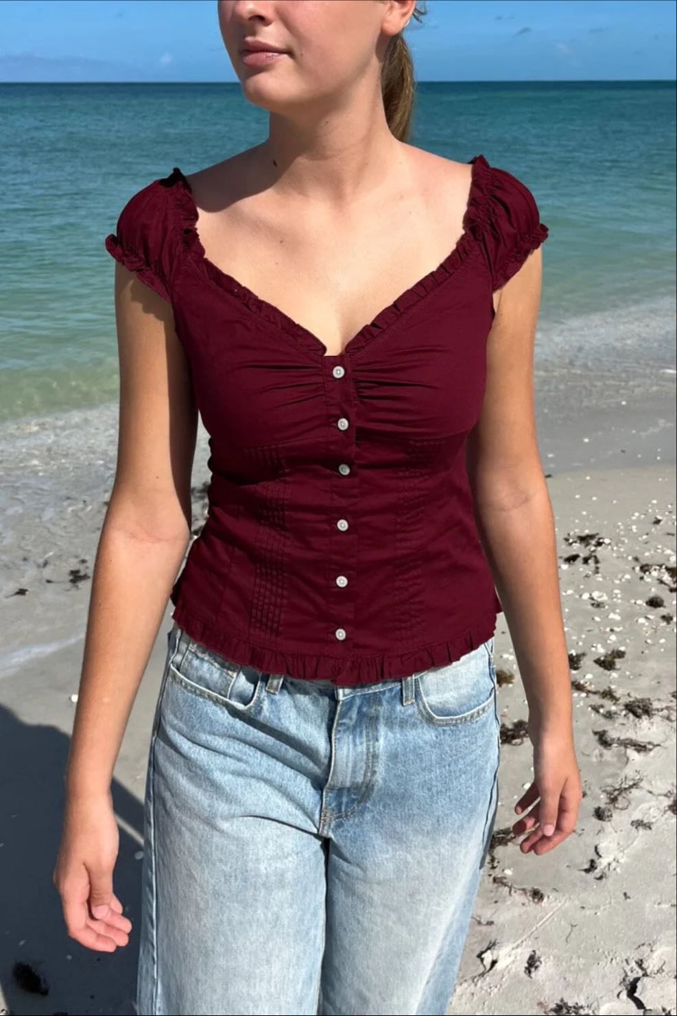 elena top - red
