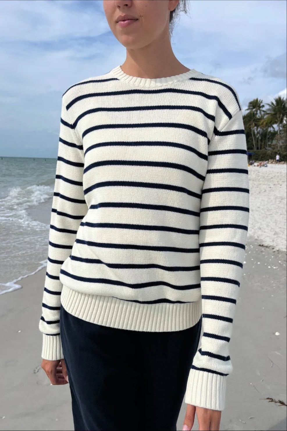 martha cotton thin stripe sweater