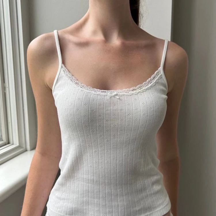 SKYLAR POINTELLE LACE TANK - $18.00