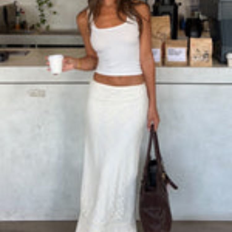 No Giving Up Lace Maxi Skirt Cream - $49.99 USD