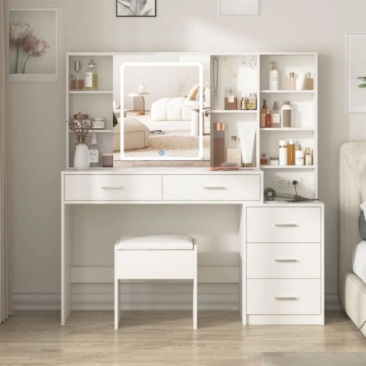 51in Makeup Vanity Desk With Charging Station - $360