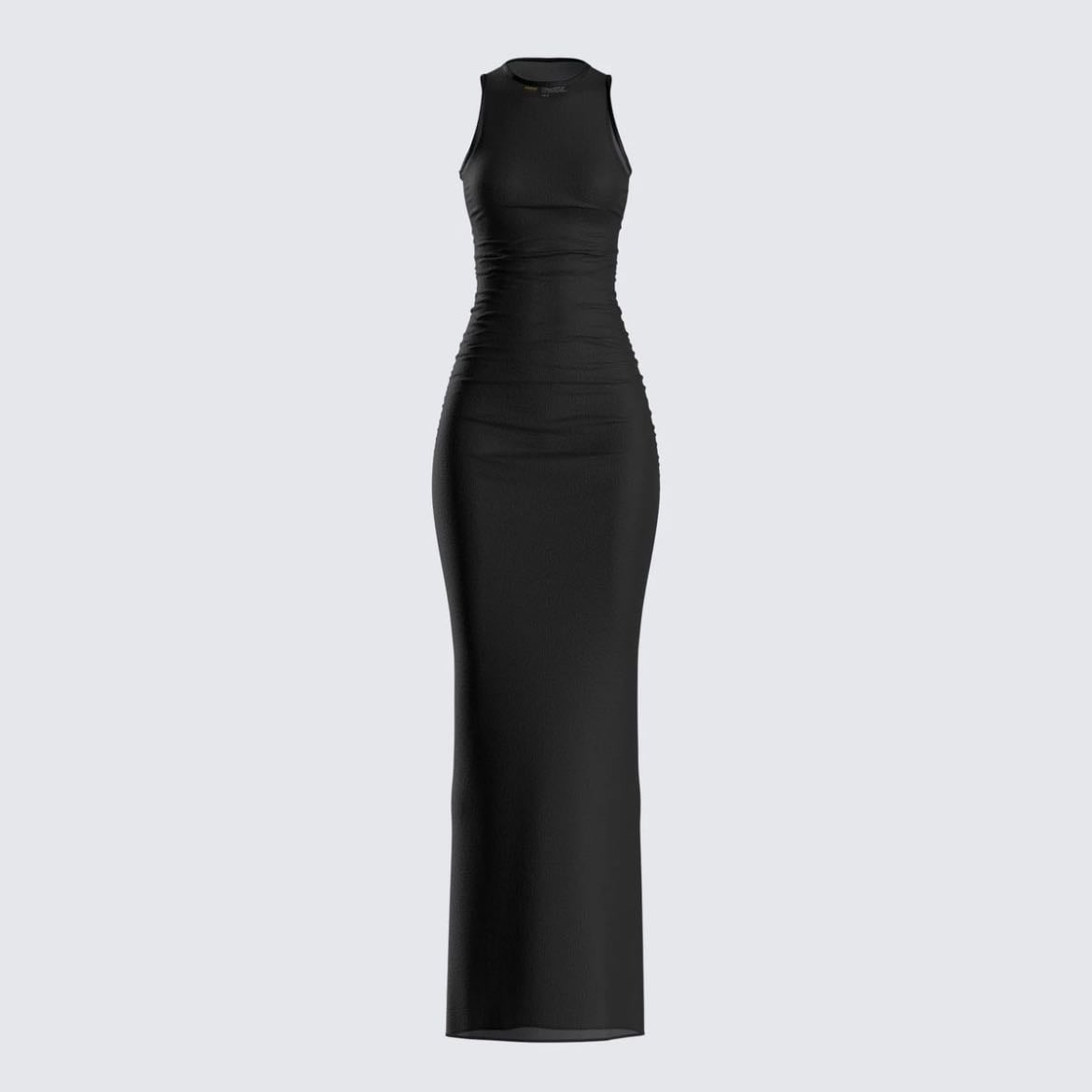 Rosario Black Mesh Maxi Dress
