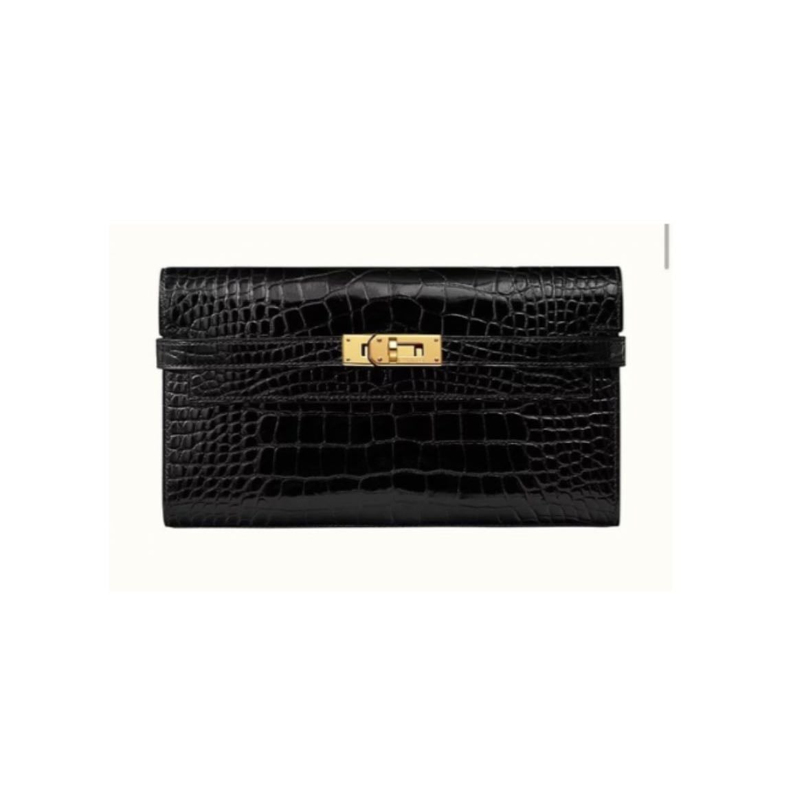 A Shiny Havane Alligator Kelly Wallet Hermès 2009