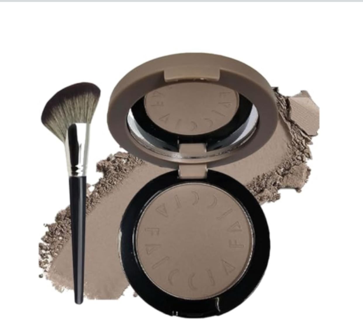 Cool Toned Contour Palette with Mirror, Taupe Grey Contour Powder for Fair Pale Light Cool Toned Skin, Nose Contouring Bronzer Powder with Face Brush