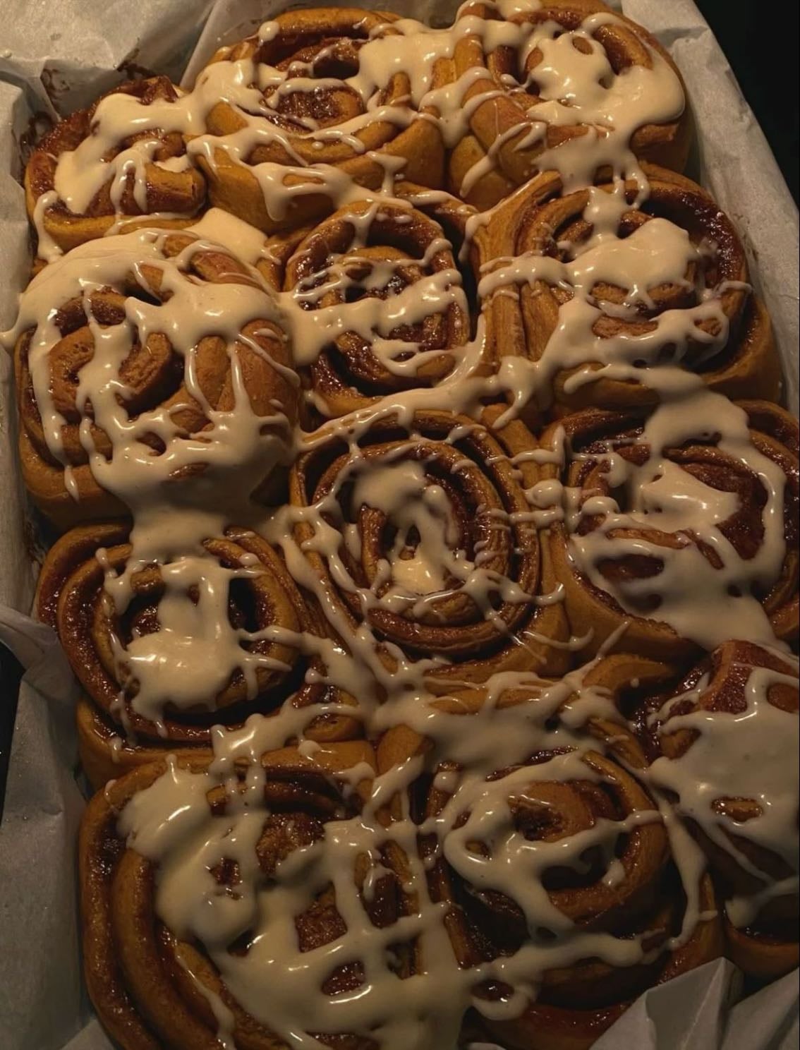 autumnal baking - e.g pie, cinnamon rolls, jam biscuits