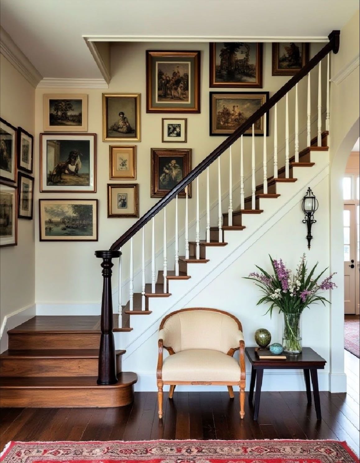 frames on stair wall