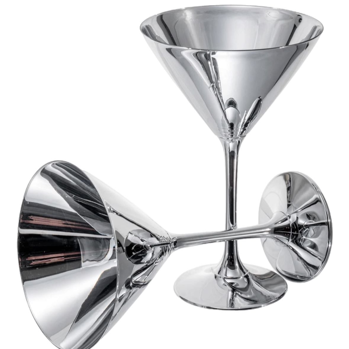 Silver Chrome Martini Glasses