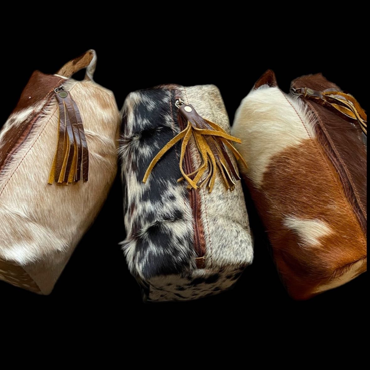 Cow Hide Makeup Bag