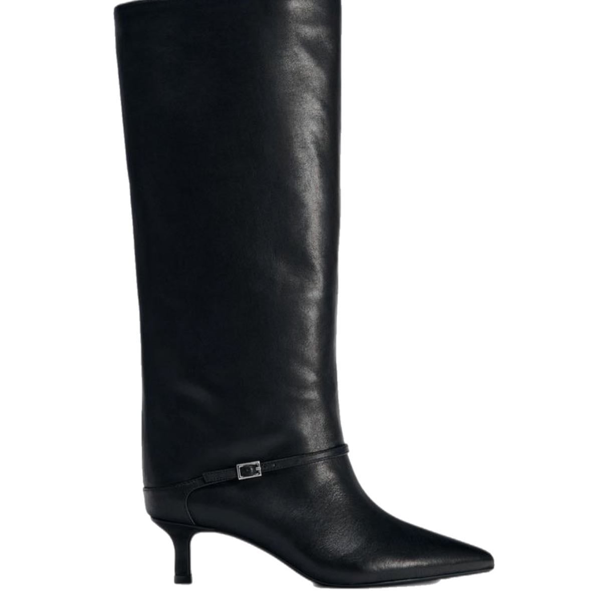 Black Kitten Heel Boots