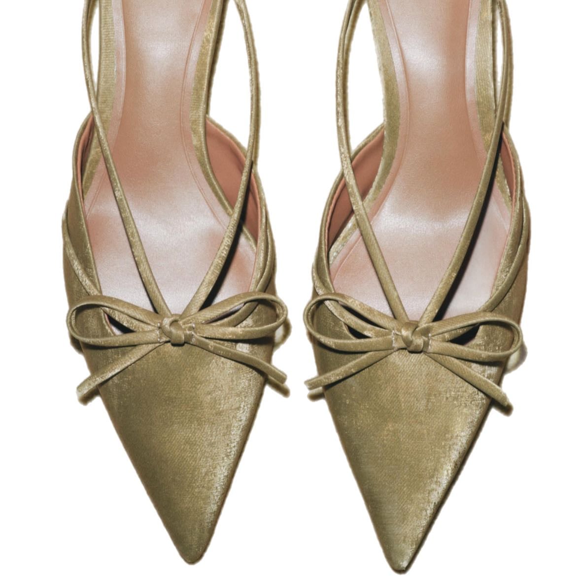 Slingback Bow Kitten Heels