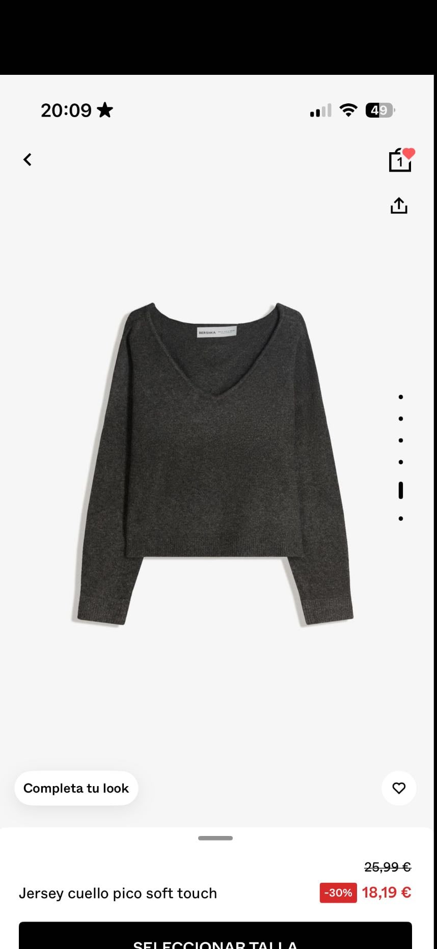 Jersey negro - Bershka 18€