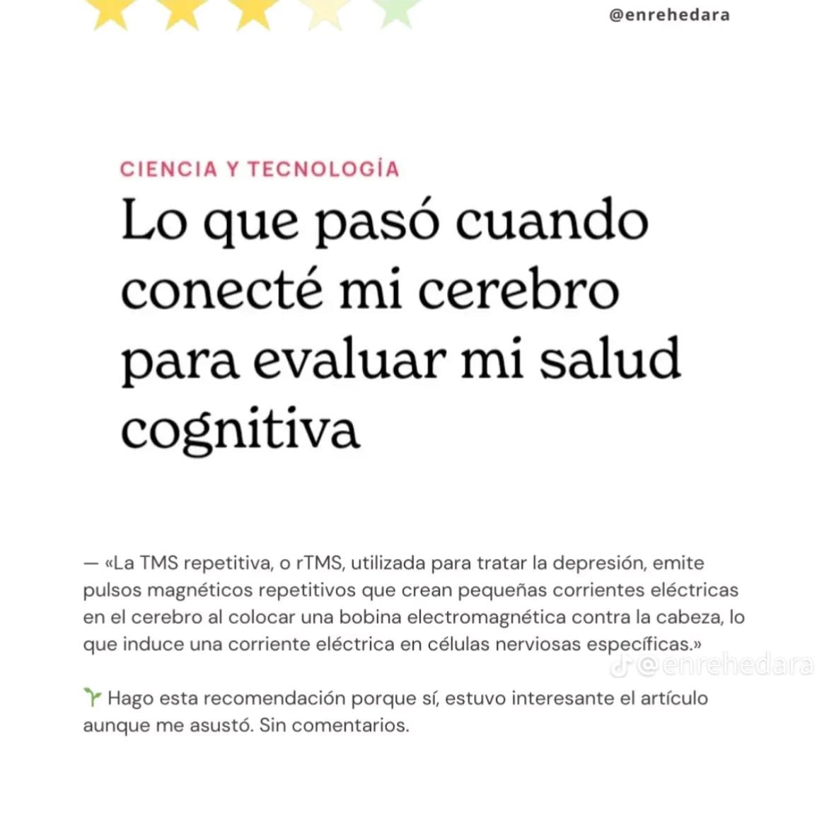 Lo que pasó cuando conecte mi cerebro para evaluar mi salud cognitiva