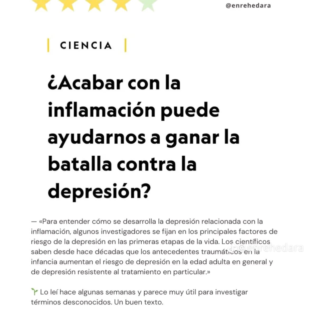 Acabar con la inflamación puede ayudarnos a ganar la batalla contra la depresión?