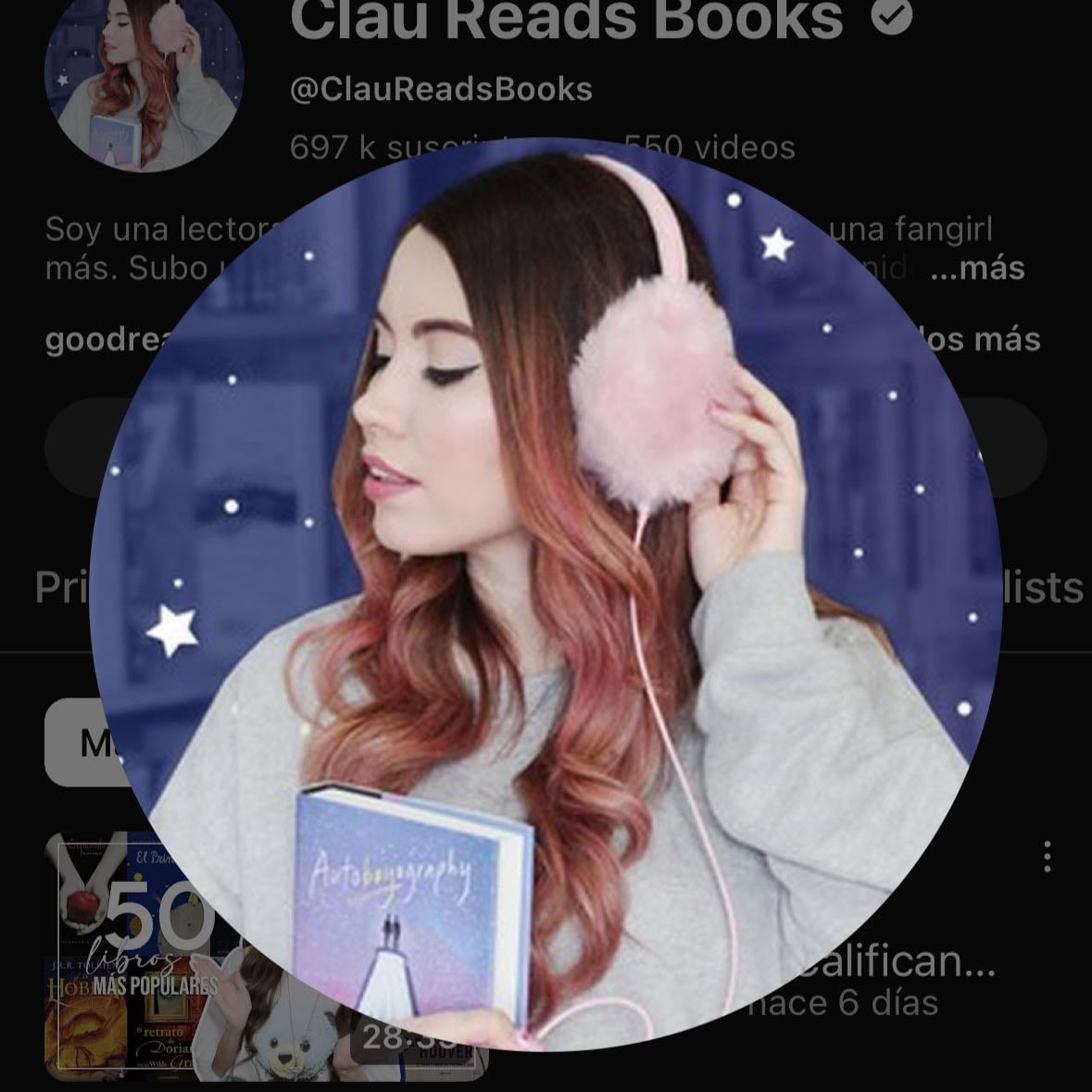 Clau read books - https://youtube.com/@claureadsbooks?si=bZZREadPq1DalH1B