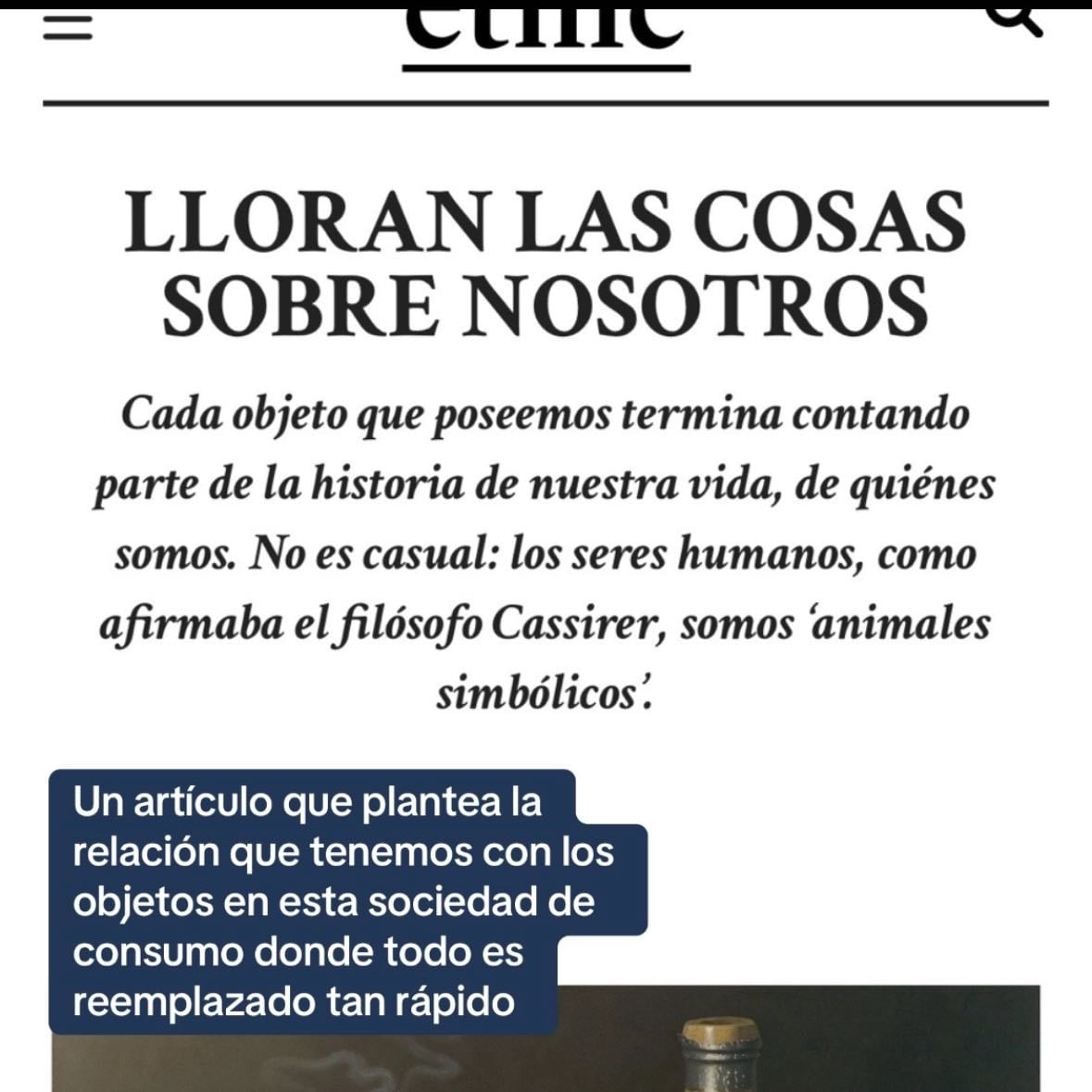 Lloran las cosas sobre nosotros