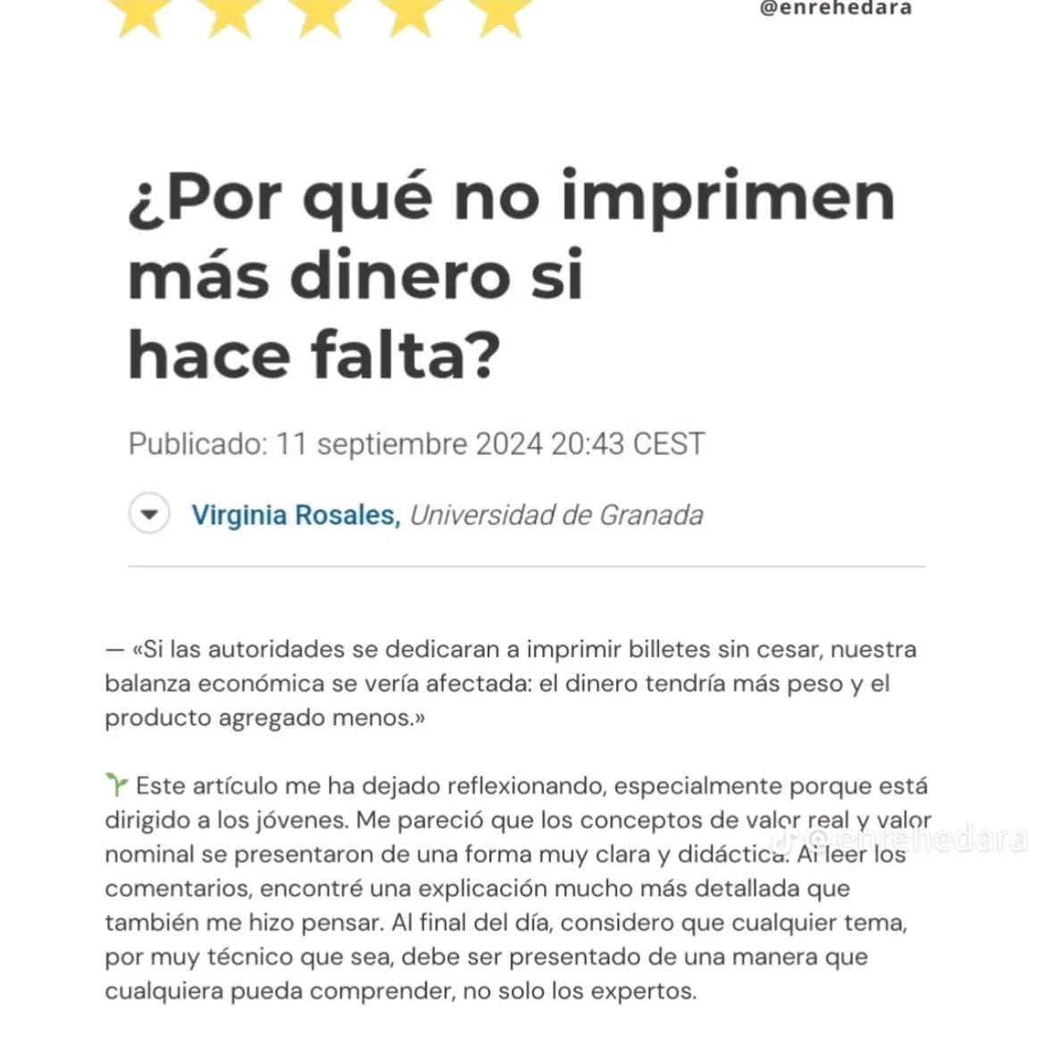 Por qué no imprimen más dinero si hace falta?