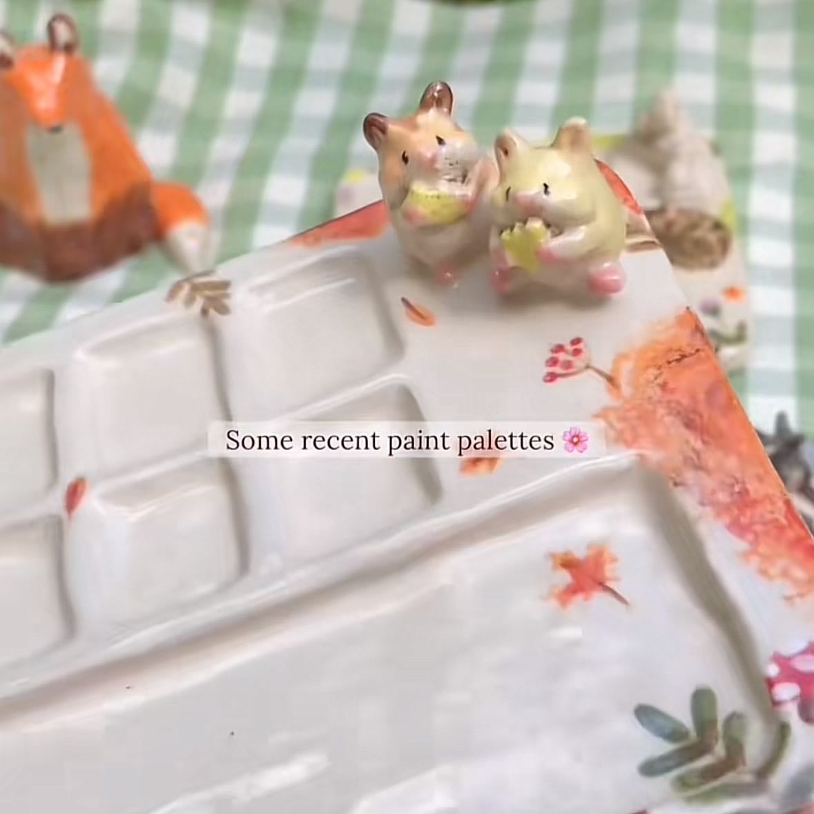 Paleta de acuarela - Recomiendo darle una buena capa de recina porque la arcilla no se puede mojar