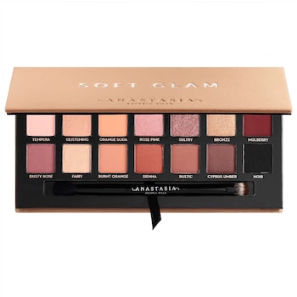 anastasia beverly hills soft glam eyeshadow palette - rustic + cyprus umber + noir, bronze + fairy