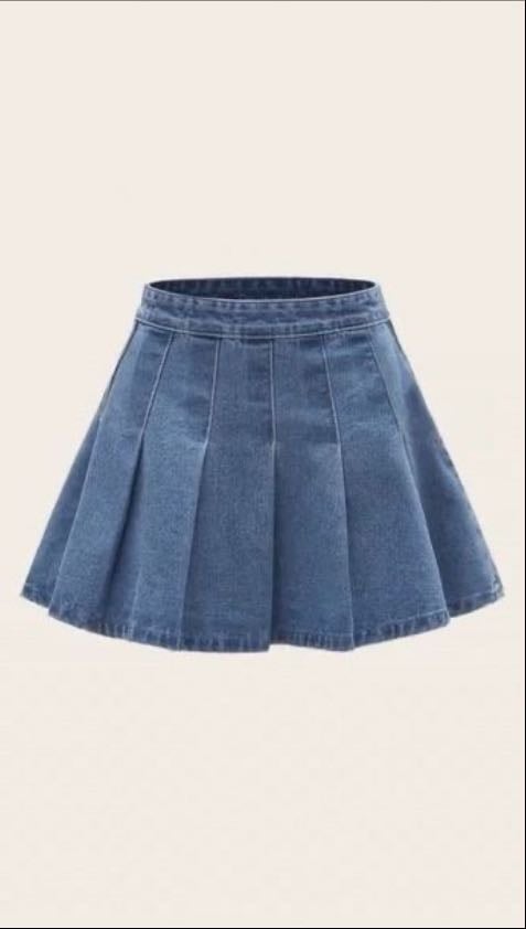 Falda denim tableada - Varios coloresss