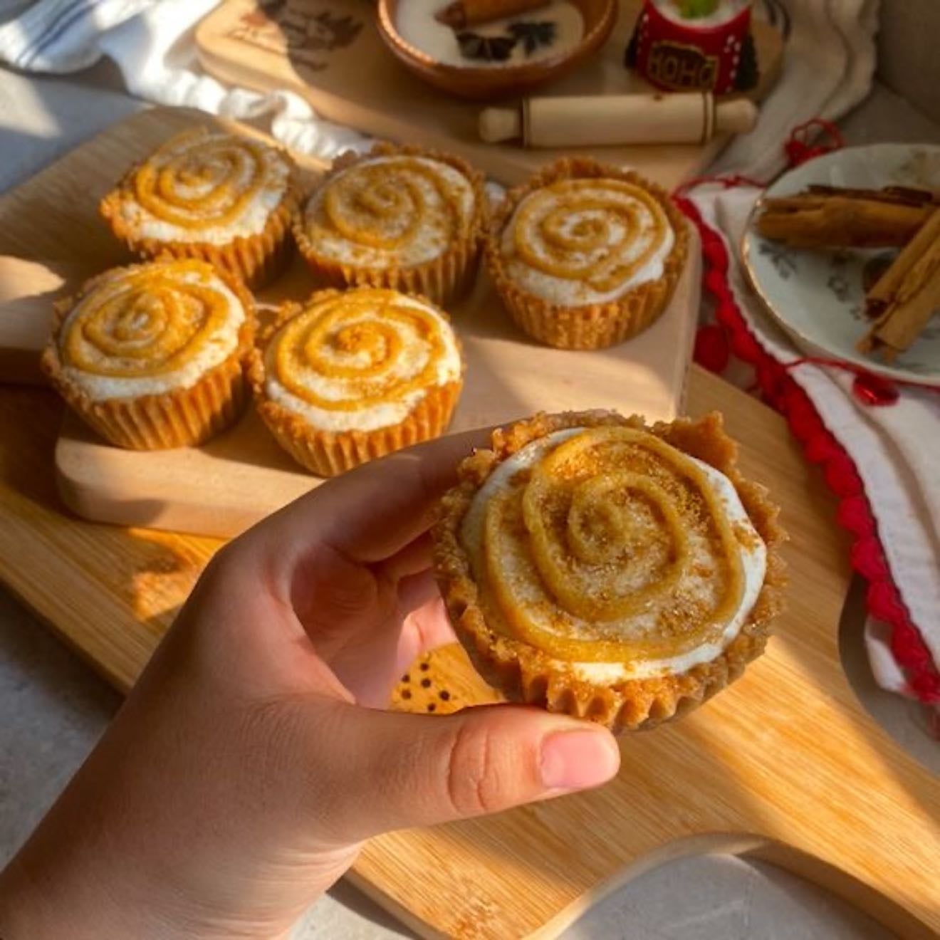 Mini Cheesecake de rol de canela