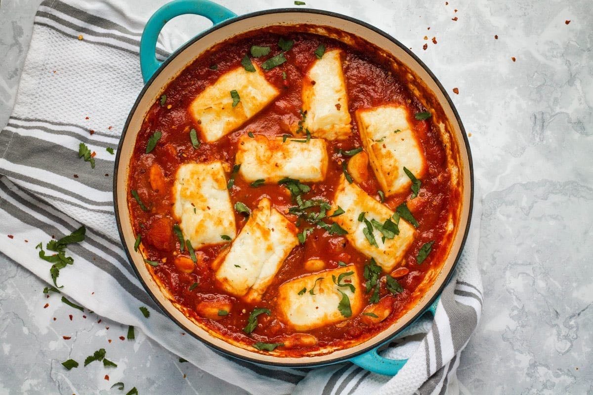 Smoky Tomato & Halloumi Bake