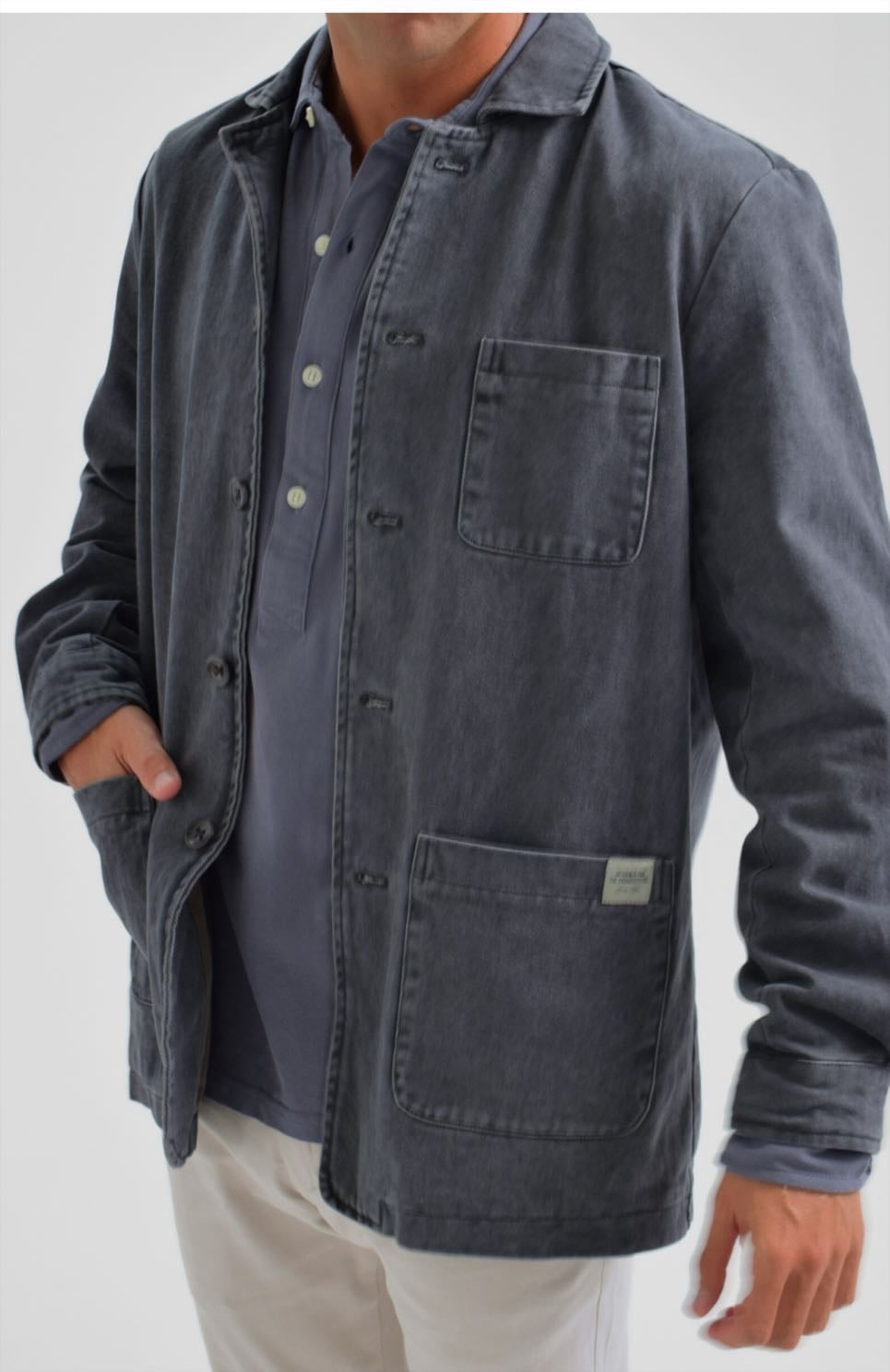 A gift for him - grey denim jacket - Clocking