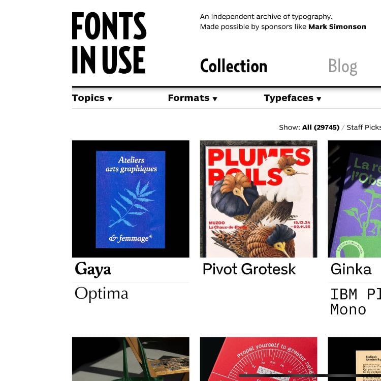 Fonts in use