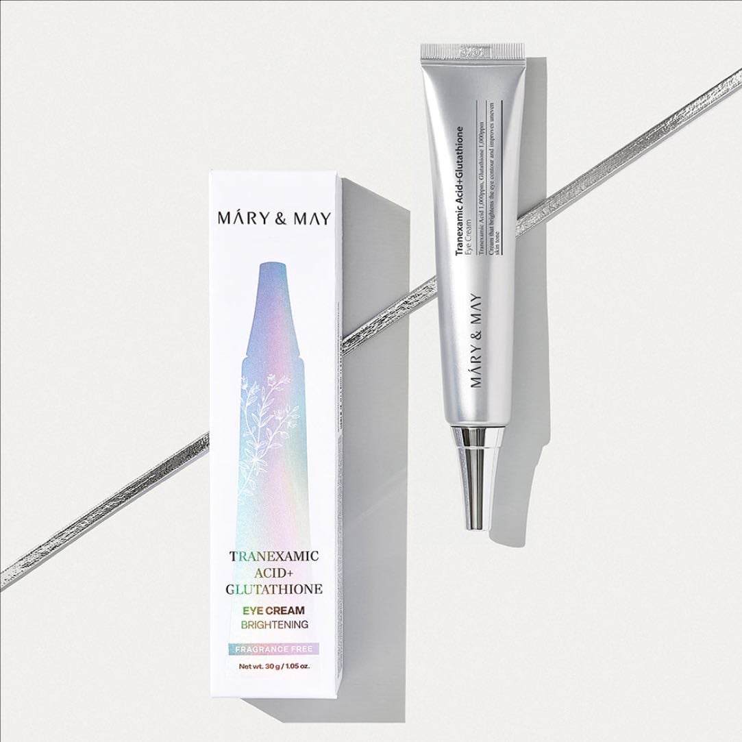 mary and may tranexamic acid+glutathione eye cream - i don’t have severe dark circles to judge harshly, but everyone says this doesn’t brighten anything. that being said i didn’t see much of a difference, it is very hydrating tho.