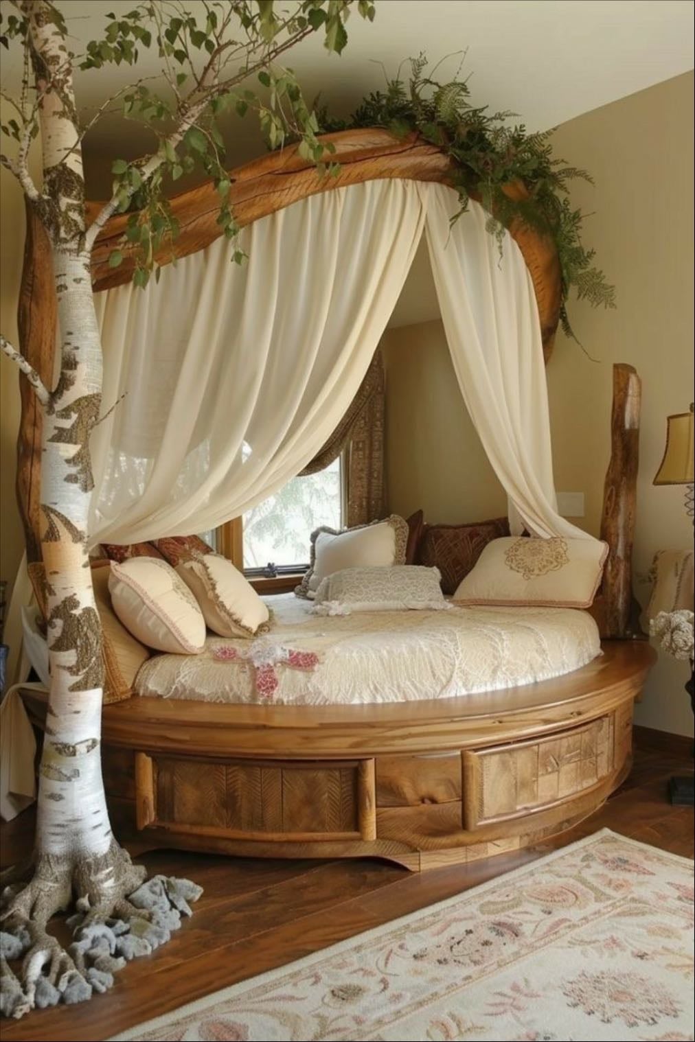 Circular canopy bed