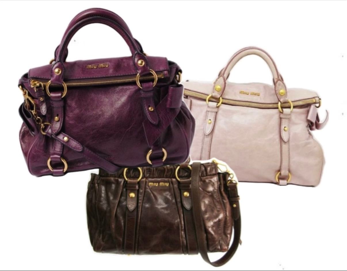 Miu miu satchel bag - purple/lightpink/brown