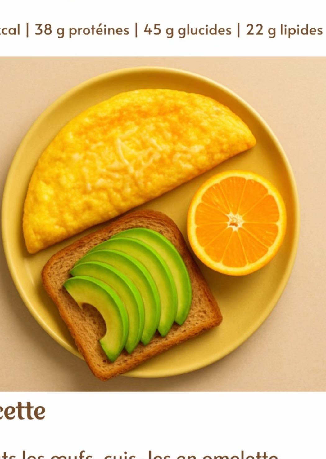 Omelette pain avocat