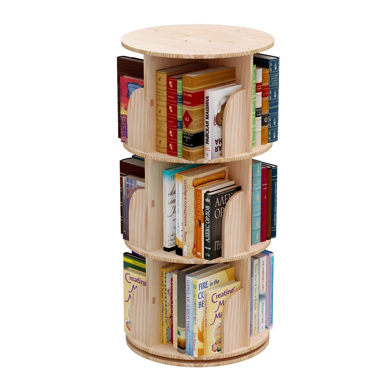 Rotating bookshelf - Great storage for my classroom library:) also vertical storage takes up less space