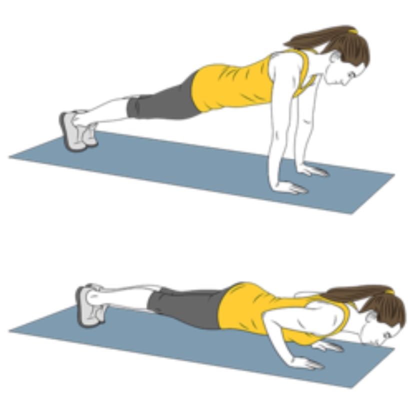 flexiones con brazos abiertos - (normales o con rodilla)