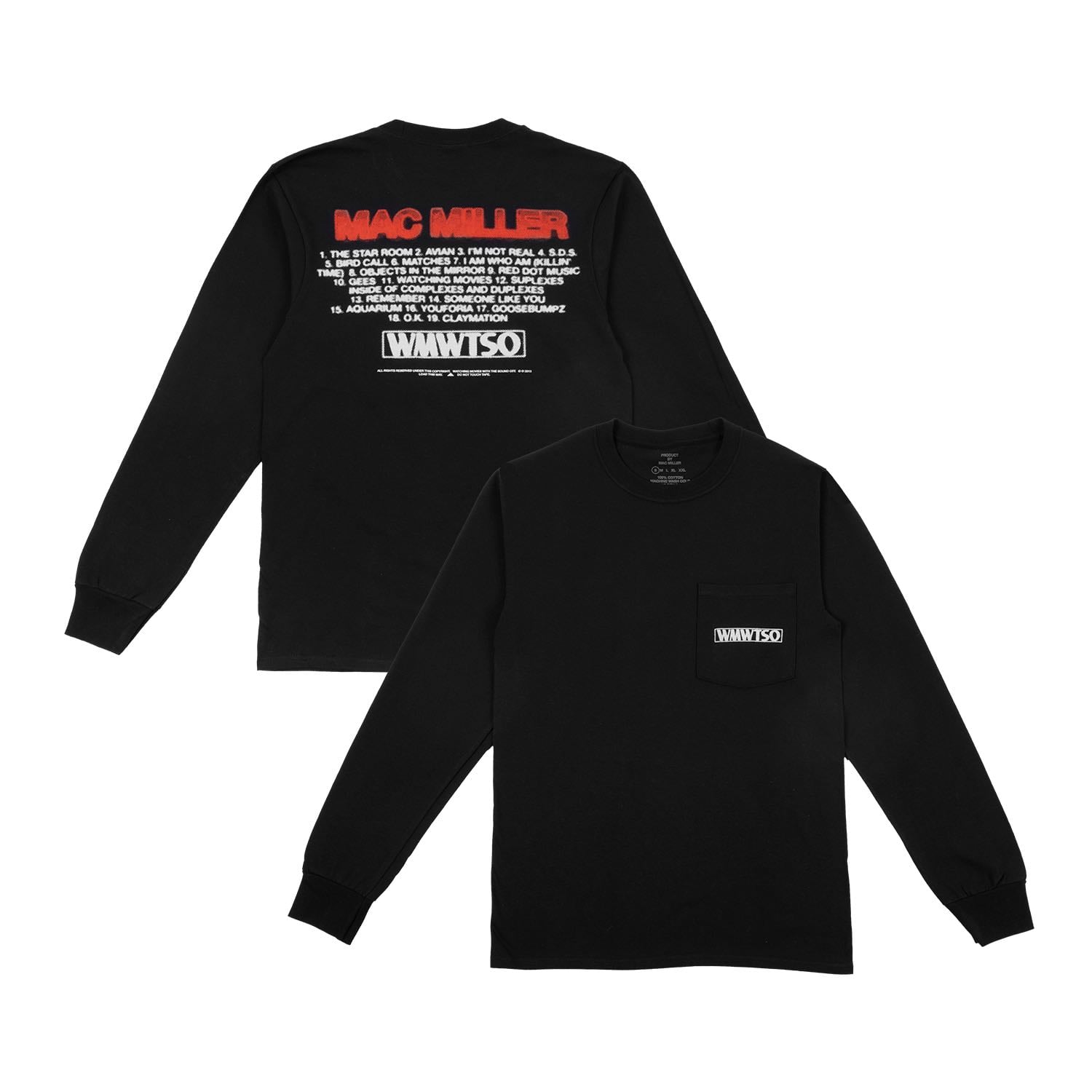 WMWTSO Track List Long Sleeve - Mac Miller UK