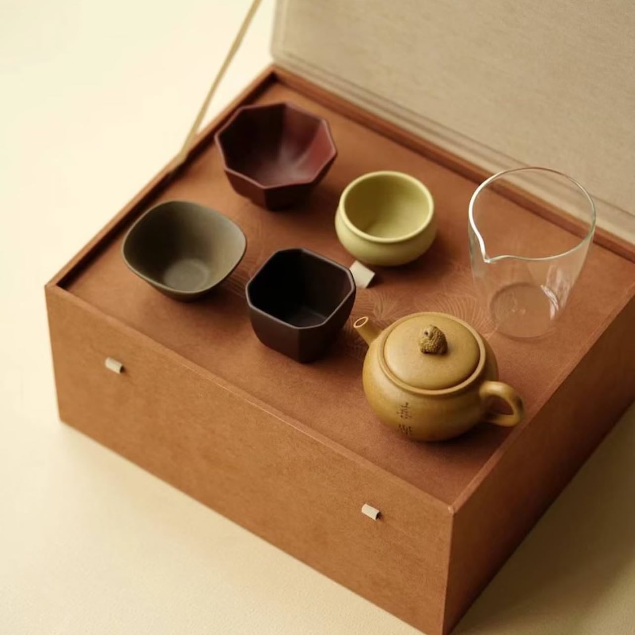 6pcs of one set Chinese Yixing Duan Clay Teapot XiLe Tea Pot Glass GongDao Cup Handmade Kungfu hu zisha tea cup - $249