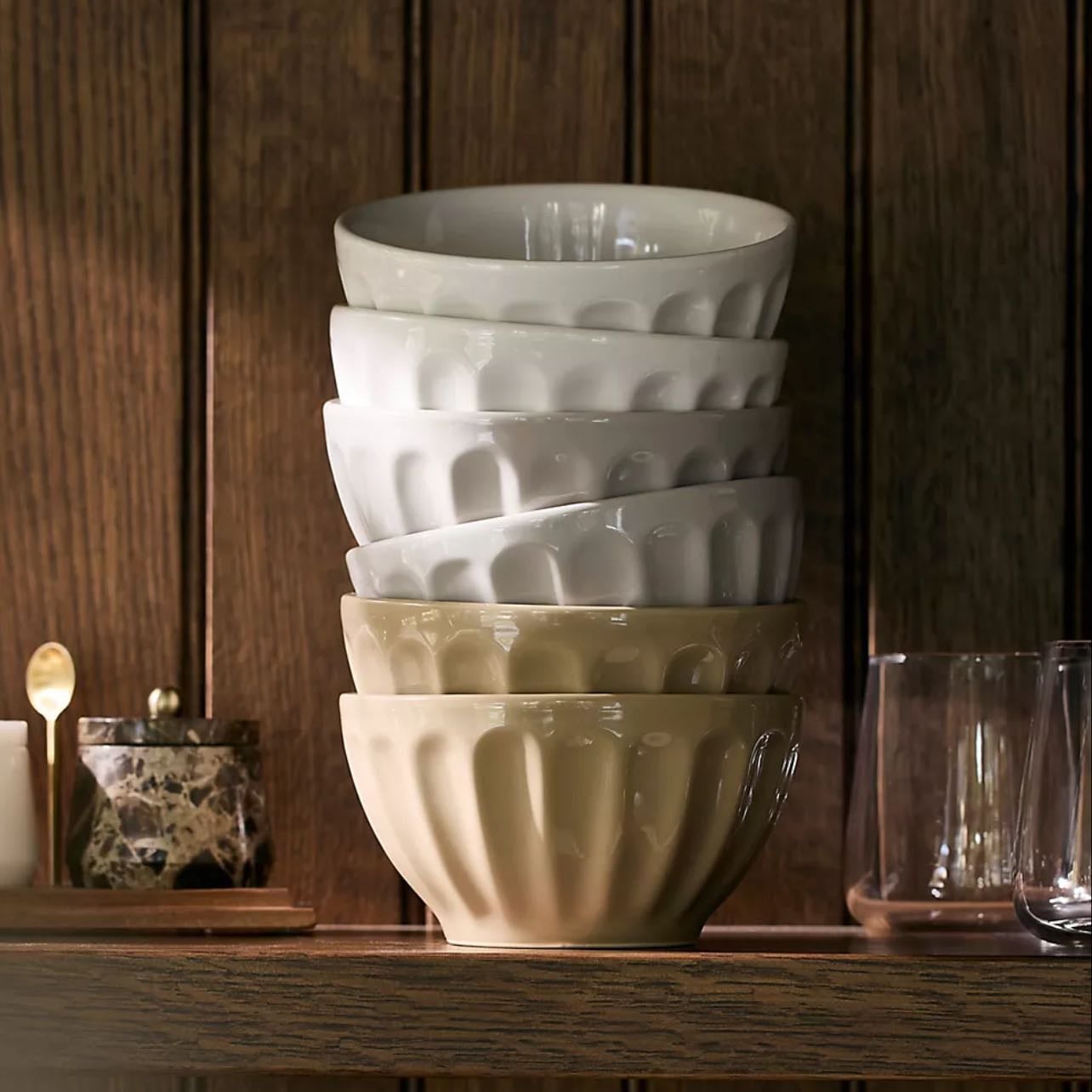 Anthropologie The Latte Stoneware Cereal Bowls